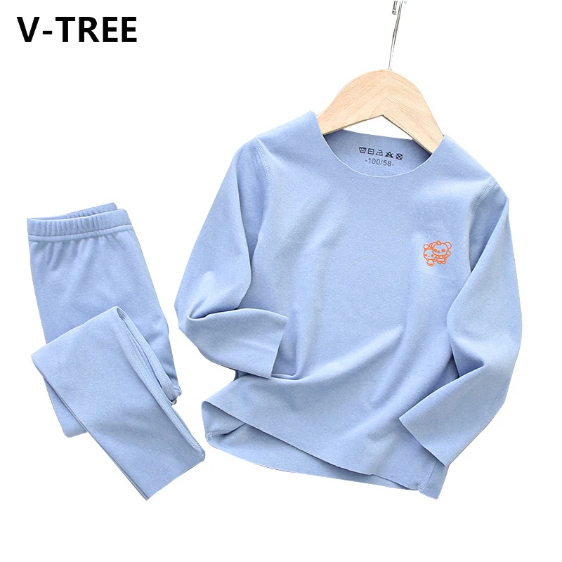 

V-TREE, мягкий детский пижамный комплект, термобелье с длинными рукавами и штаны, комплект нижнего белья, новинка 2020 года, комплект из 2 предмет...