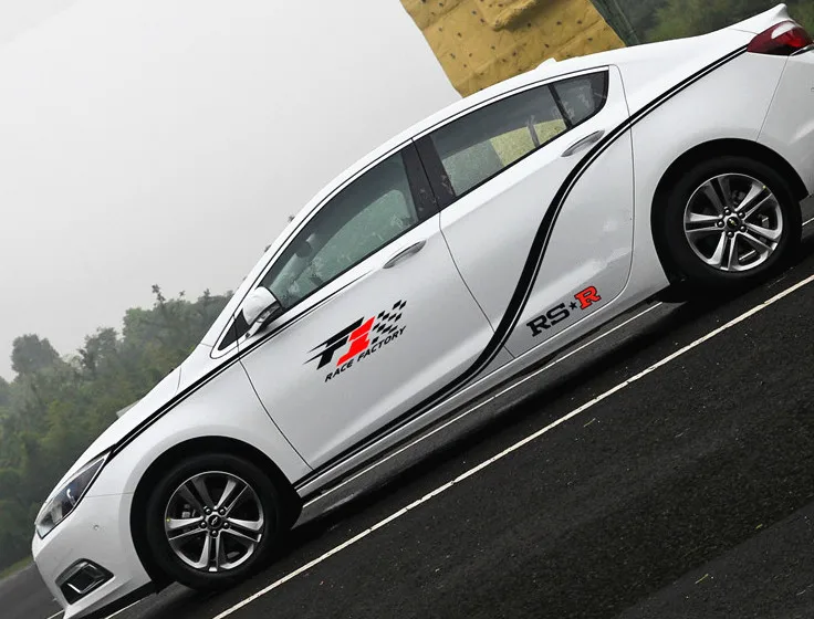 

A Set Black F1 RS-R Racing Decals Car Body Side PVC Stickers Sports Decals Decorate