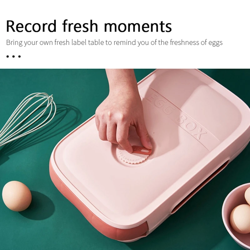 

Fresh-Keeping Egg Box with Lid Drawer Type Kitchen Storage Box Household Refrigerator Fresh-Keeping Container
