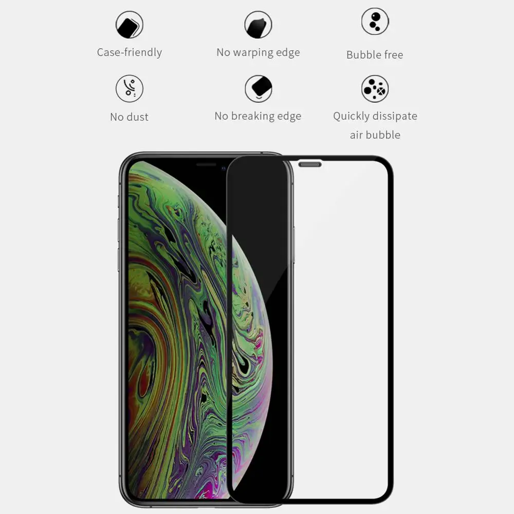 Для iPhone 11 Xr 8 7 SE2 закаленное стекло Nillkin XD полное покрытие 3D Защитное для Pro Max X Xs Plus