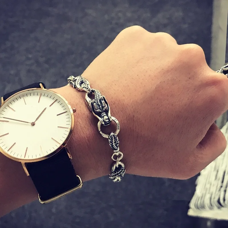 Мужской серебряный браслет ZABRA s белый красный с цирконом винтажный Байкерский из