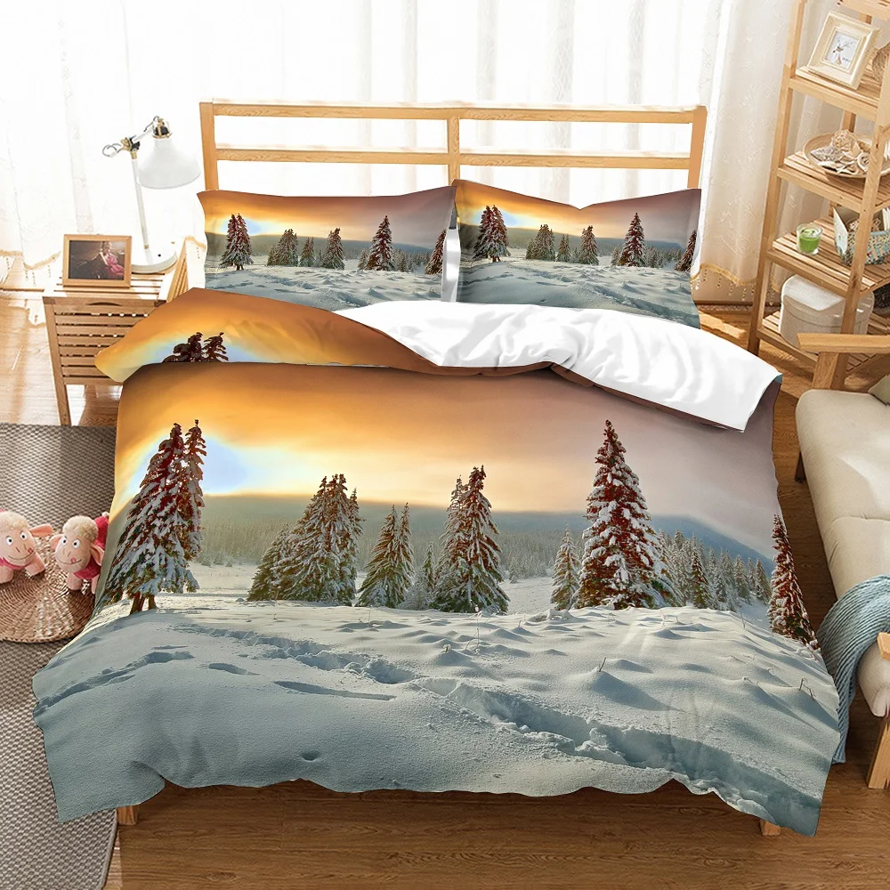 2/3 шт. природа вид Постельное белье новогодней елки и пододеяльник набор восход