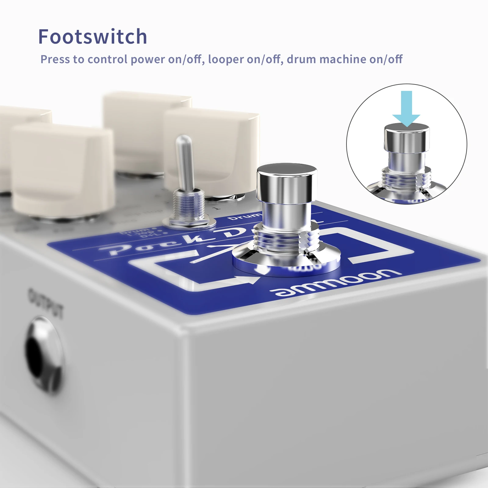 Ammoon PockDrum Drum &amp Loop педаль для гитарных эффектов 3 режима 11 стилей барабанов типов