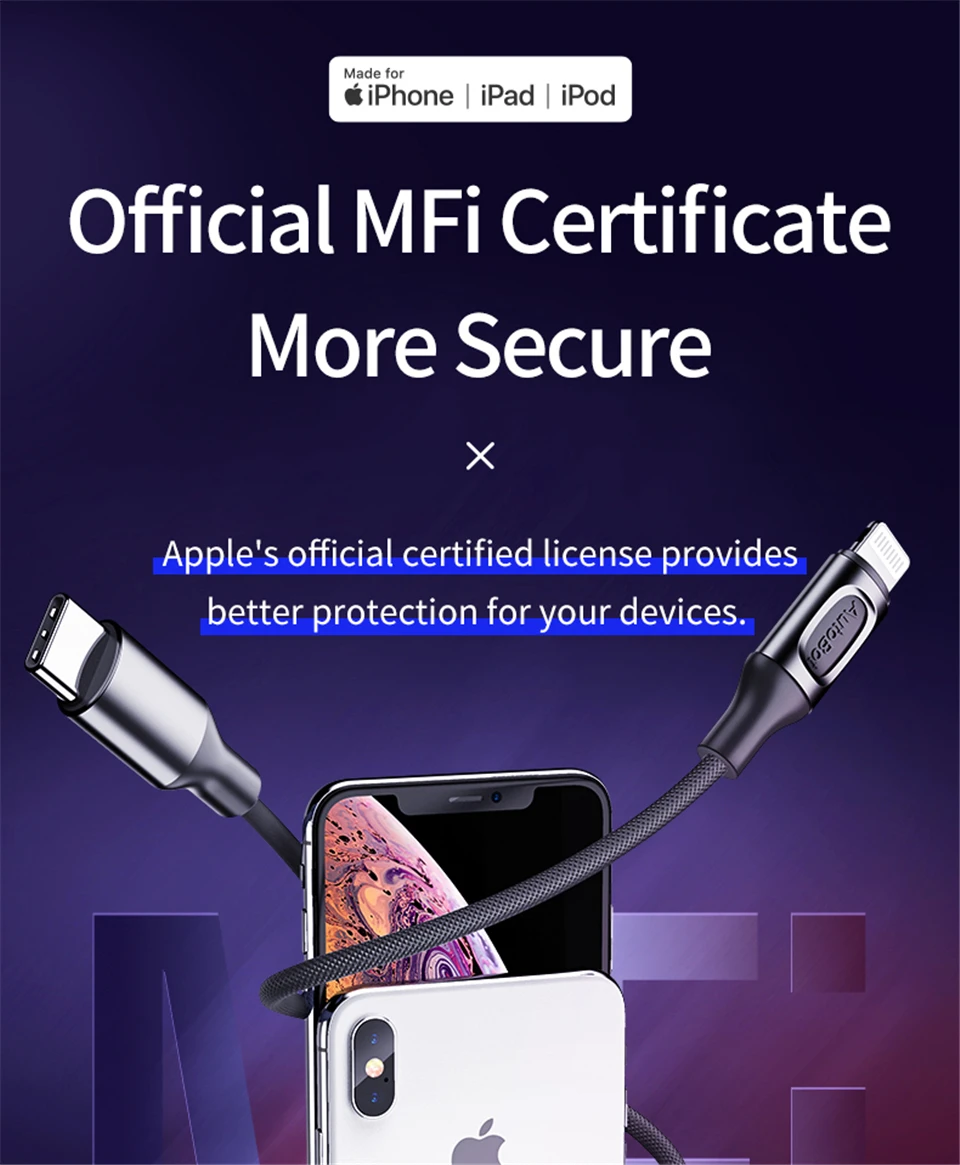 Rock MFI Сертифицированный usb-кабель type c для зарядки lightning для iPhone xs max xr 8 7 6 plus 5 apple ipad pro быстрое зарядное устройство pd кабель