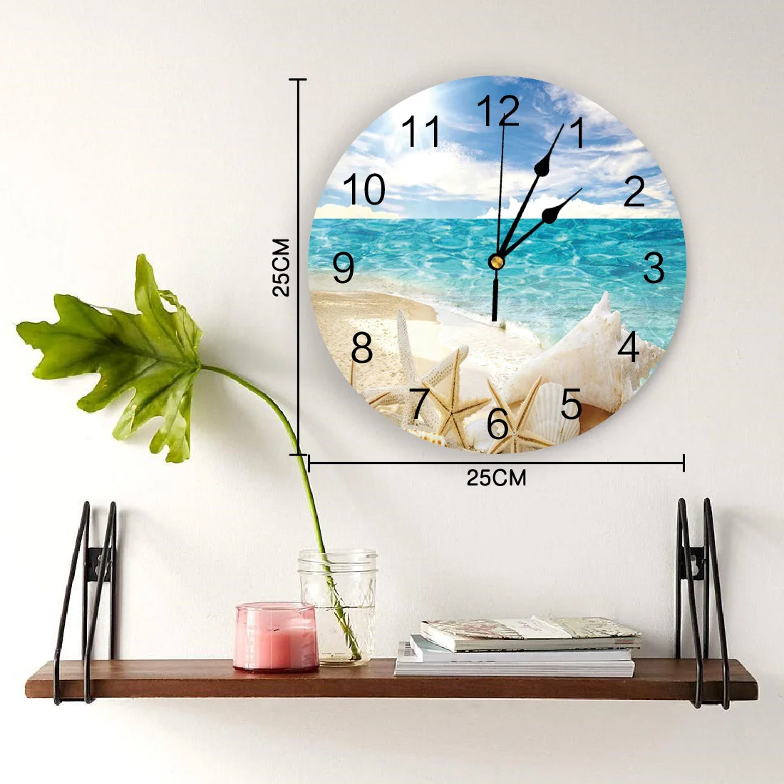 Солнечные пляжные Раковины Морская звезда ПВХ настенные часы современный дизайн