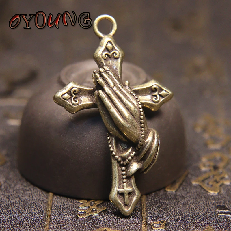 Винтажная медная подвеска в виде креста бергамота для брелока ожерелье ручной