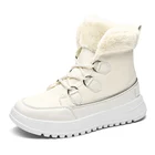Женская зимняя обувь размера плюс, белые женские ботильоны, теплые плюшевые бархатные Модные женские ботинки, короткая женская обувь, легкая