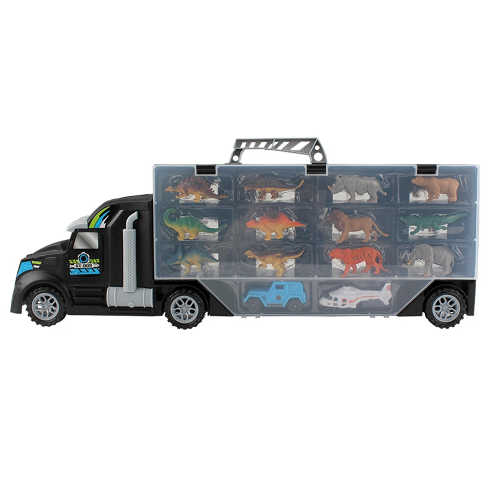 

Mini Dinosaur Animal Dolls Tractor Transport Truck Container Model Kids Toy Gift