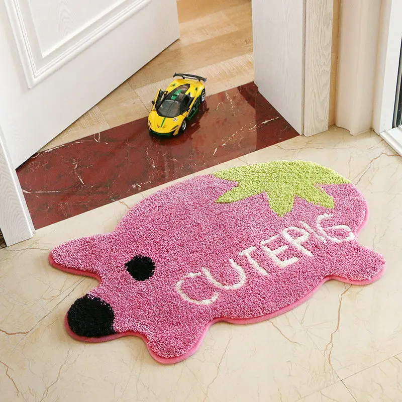 

Cartoon Pig Shape Door Mat Anti-slip Floormat Carpet Toilet Tapete Water Absorption Non-slip Porch Bedroom Soft Rug