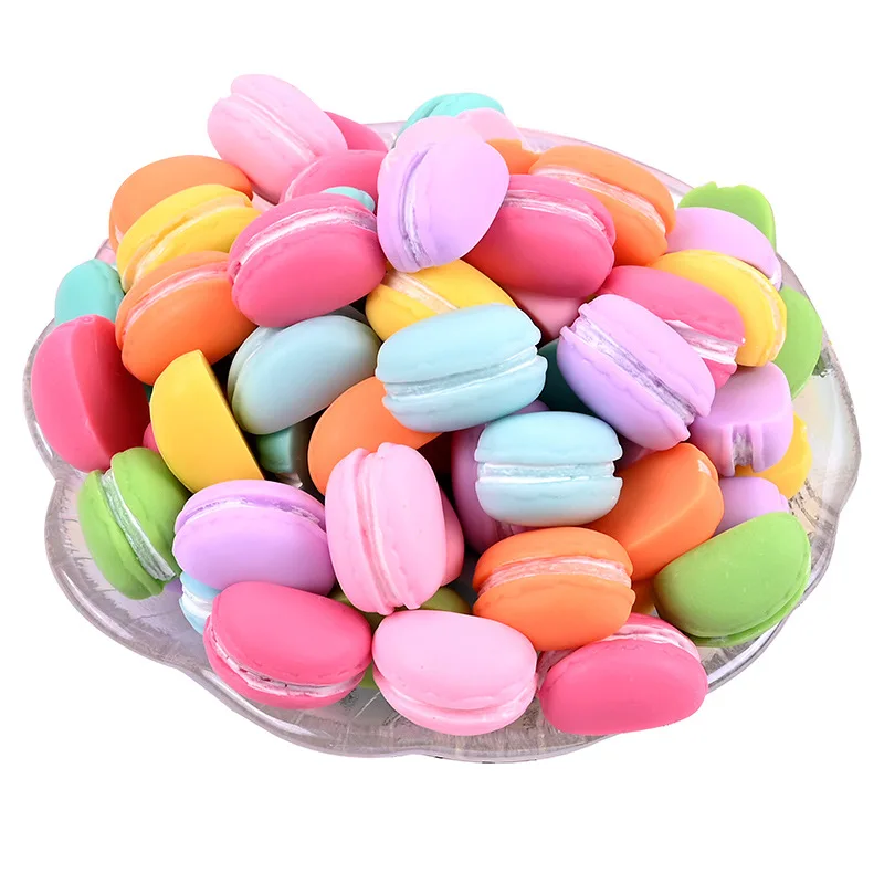 

20pcs Simulation Resin Macarons Food Toys Color DIY Craft Supplies Girls Hair Accessories Patch Arts Materials Embellishments