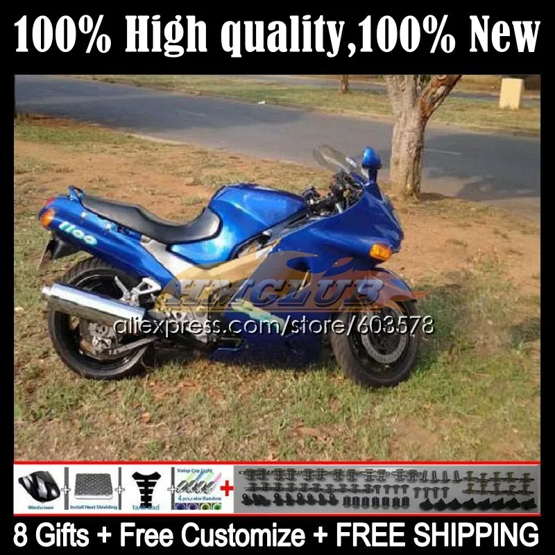

Body For KAWASAKI NINJA ZX-11R ZX 11R ZX11 R 69CL.33 ZX-11 R ZZR1100 ZX11R 90 91 92 ZZR 1100 1990 1991 1992 Fairing Stock blue