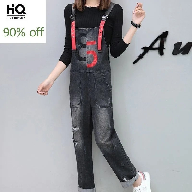 Осенние новые модные женские джинсы свободного кроя повседневные рваные