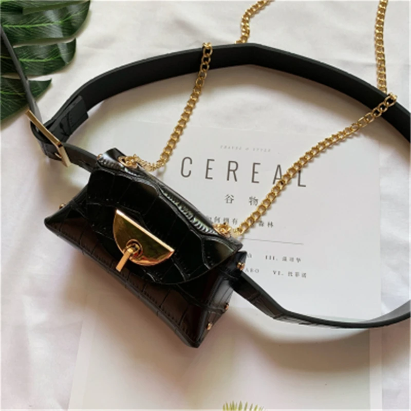 Поясная Сумка из змеиной кожи Женская поясная сумка на плечо крокодиловой