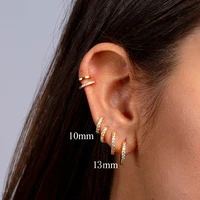 925 sterling silver ear buckle dainty huggie earrings small cz hoop huggie earrings dainty minimalist earring jewelry