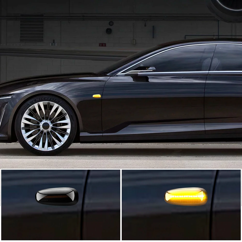 2 шт. Динамический светодиодный маркер Светильник Автомобиля Fender сбоку Янтарный