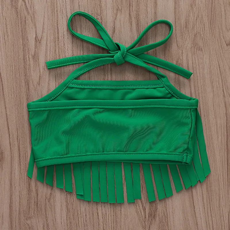 Зеленый пляжный костюм с кисточками Пляжная одежда Короткие комплекты для