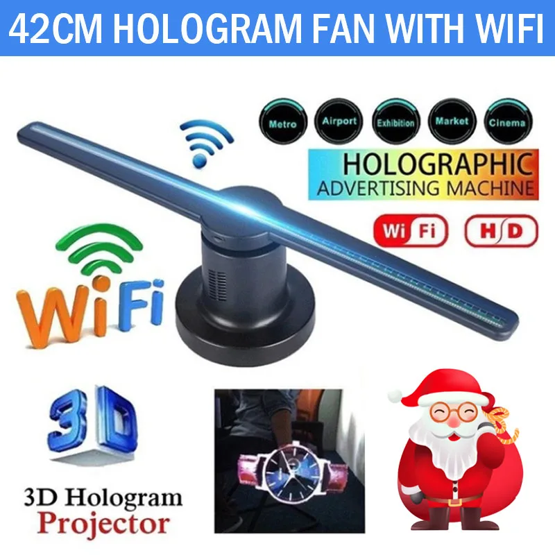 

3D Hologram Projector Fan 3D Hologram Dispaly Projector Fan New 3D Hologram Projector Fan Wifi 224 LEDs 42cm Funny Holographic