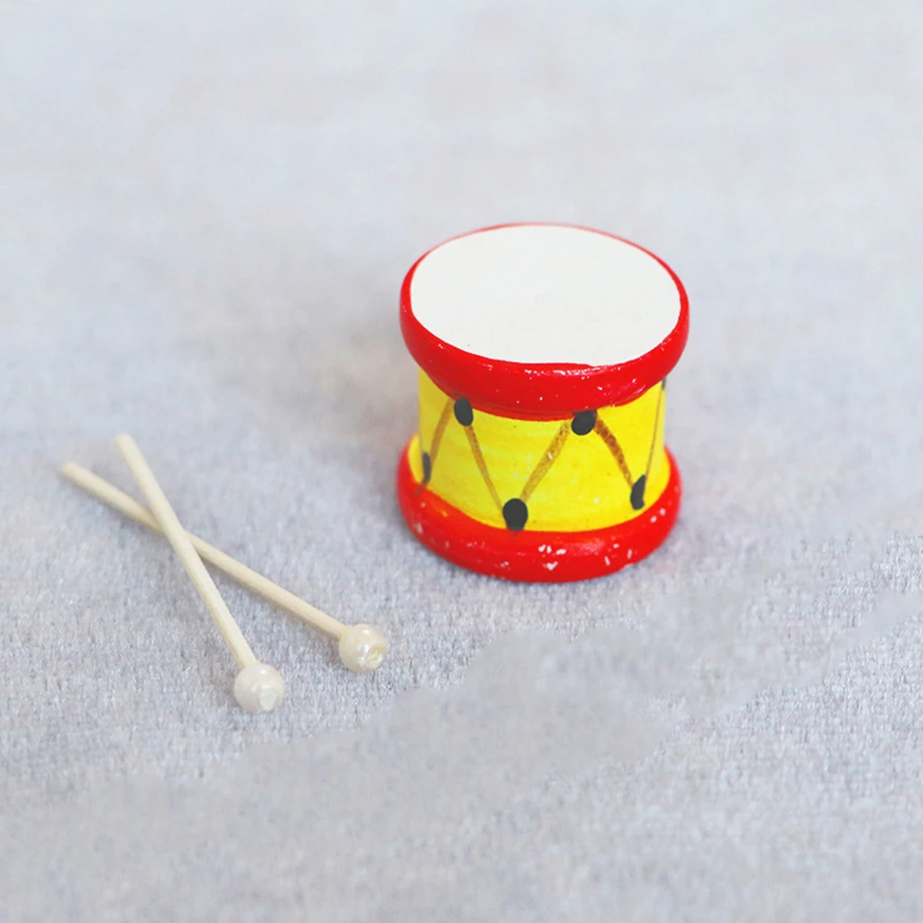 

1pc 1:12 Doll House Drum BJD Doll Model Desk Table DIY Decor Children Toys