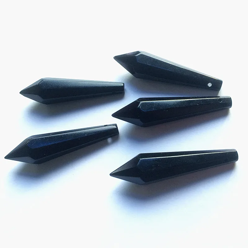 

12pcs 55MM Black Multiface Crystal Icicle U- drop Prisms( Free Rings) For DIY Glass Curtain/ Chandelier Parts Garland Pendants