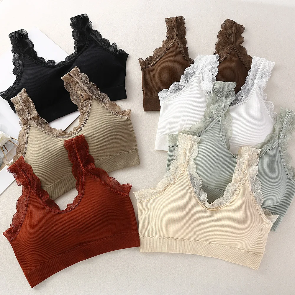 

Sexy Black Lace Tube Tops Women Fitness Gym Shirts Sports Bra Bralette Crop Tops Ladies Bandeau Femme Girls bra Freeship