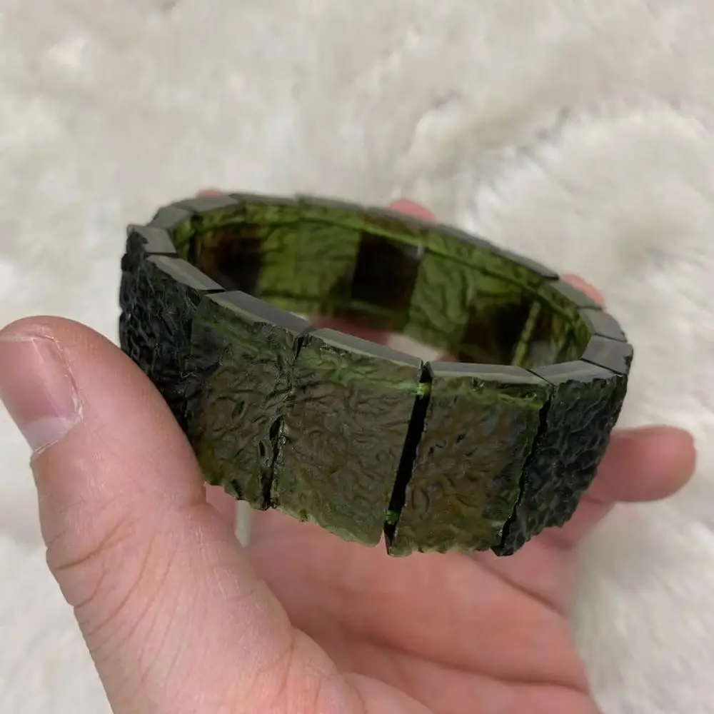

Браслет из натурального камня stony meteorites/Moldavites