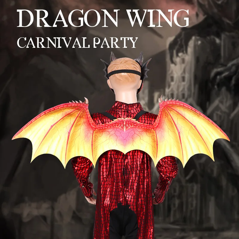 

New Children's Dragon Mask Wings Set Halloween Party Funny Carnival Mask Cosplay