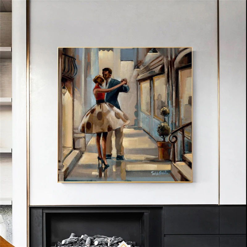 

Vintage Couple Dancing Oil Painting on Canvas Modern Wall Art Posters and Prints Wall Picture for Living Room Home Decor Cuadros
