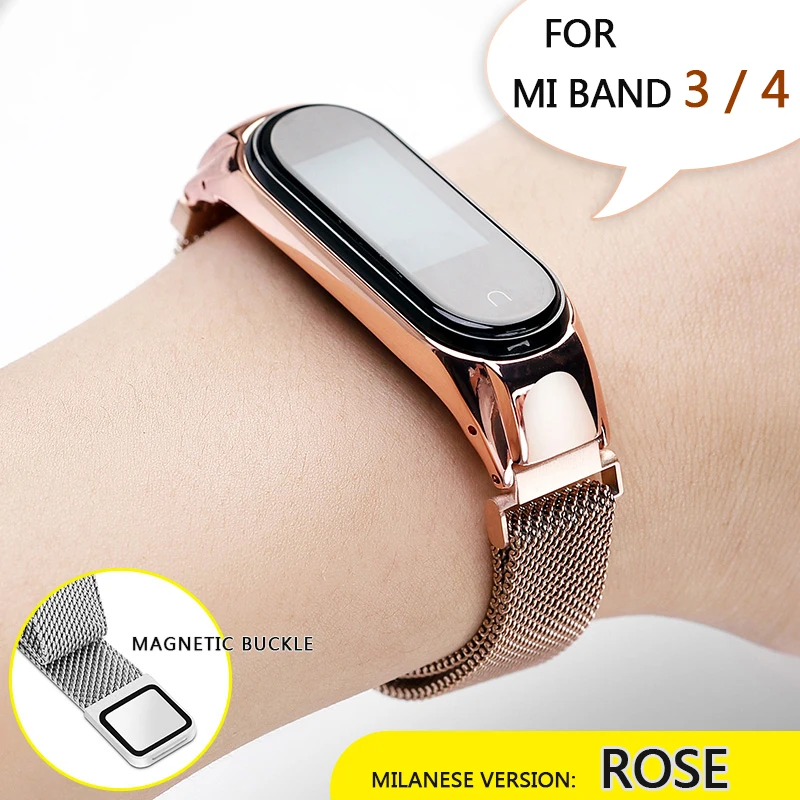 017Q Протектор/браслет mi band 3 4 ремешок для Xiaomi mi band 4 3 ремешок/браслет для mi Band 4 3 ремешок металлические ремни из нержавеющей стали - Цвет: 017Q