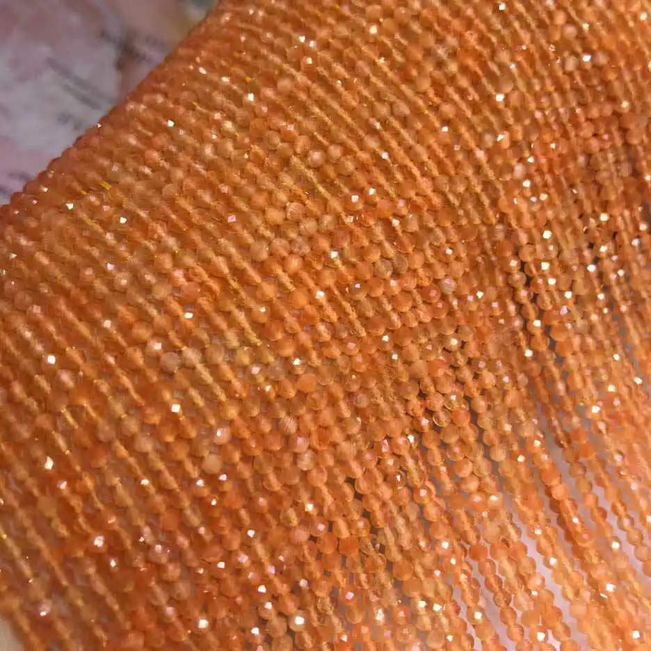 orange Cat eye Граненые 2 мм бусины из натурального камня розовый кристалл кварца лазурит Агаты драгоценные камни бусины для самостоятельного изготовления ювелирных изделий браслет ожерелье - Цвет: orange Cat eye