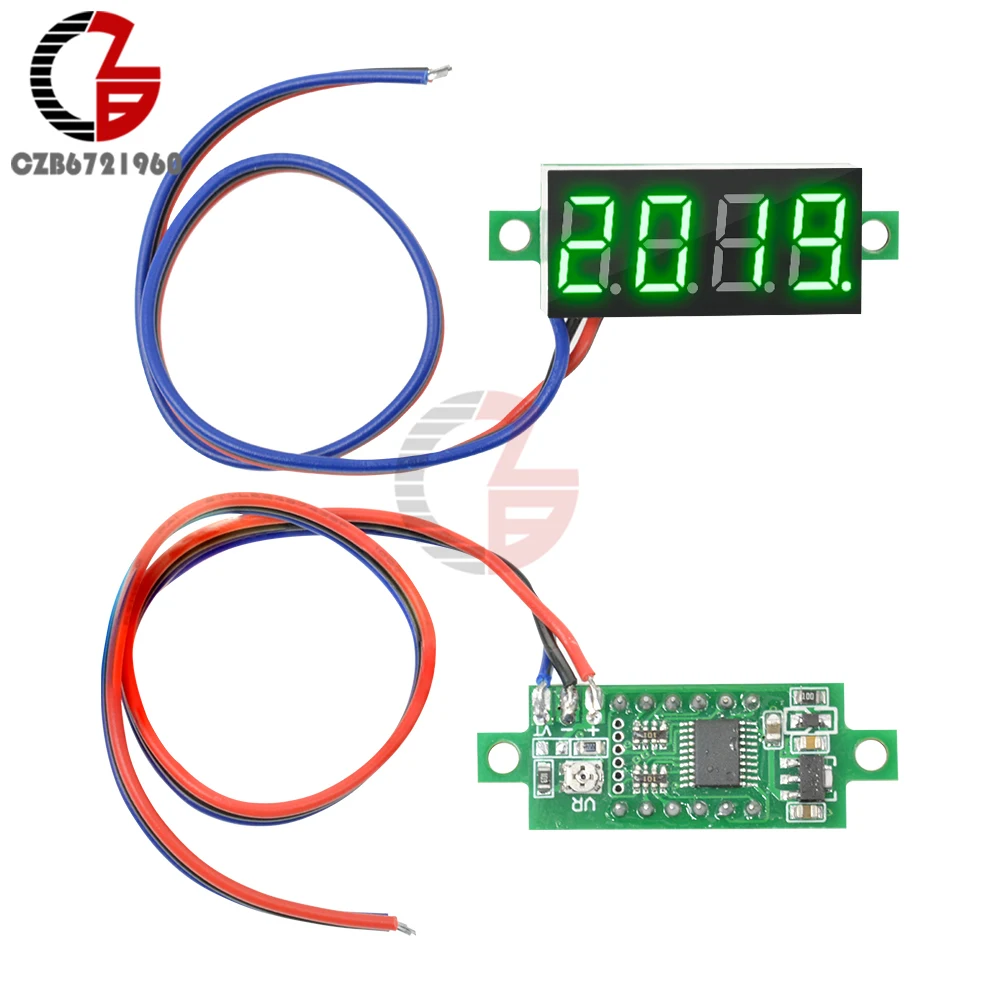 DC 0-100V 0,3" цифровая панель вольтметра 4 цифры по ценам от производителя Высокая точность автомобильный вольтметр 12V 48V 60V Батарея Ёмкость тестер детектор