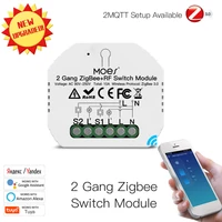 tuya zigbee 3 0 smart light switch relay module 2gang smart lifetuya app control compatible with alexa google home