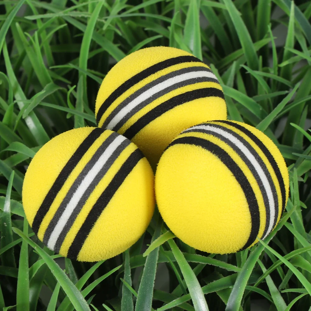 

30 Pcs Rainbow Colored Sponge Practice Indoor Training Aid Elastic Training for Indoor Outdoor (42mm, Yellow)