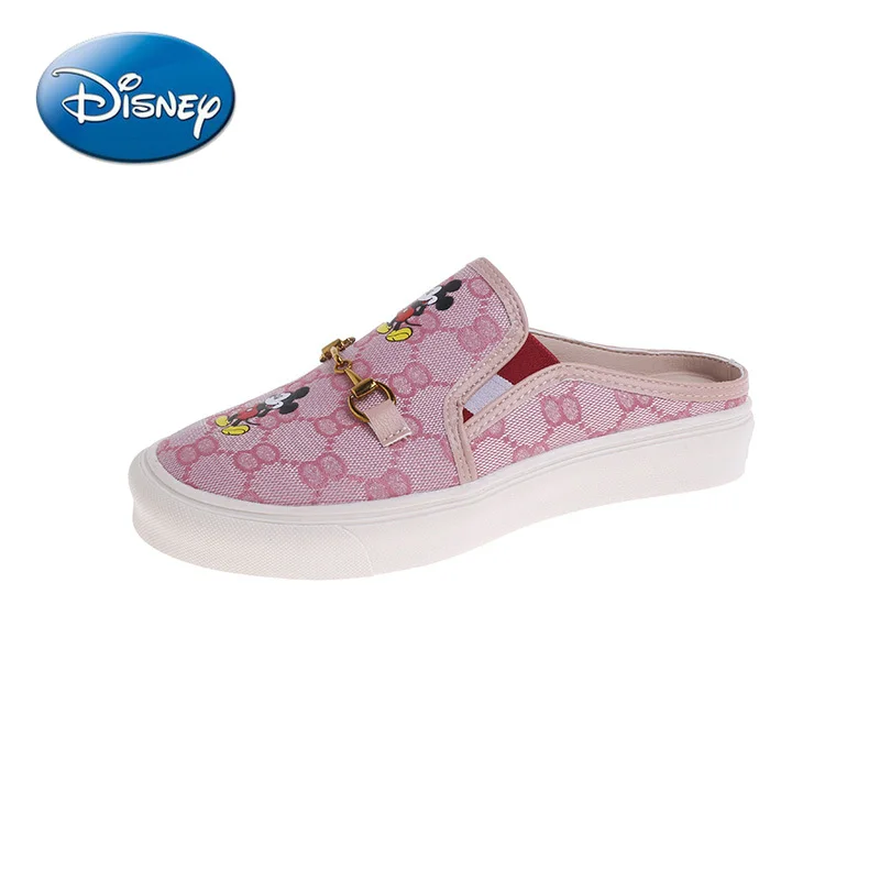 

Original Disney Mickey Mouse Minnie Women's Shoes Half Slippers Fashion Casual Shoes Sneakers