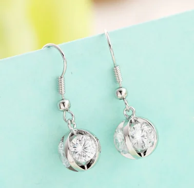 

UXN408 925 пробы женские серебряные серьги с цирконом