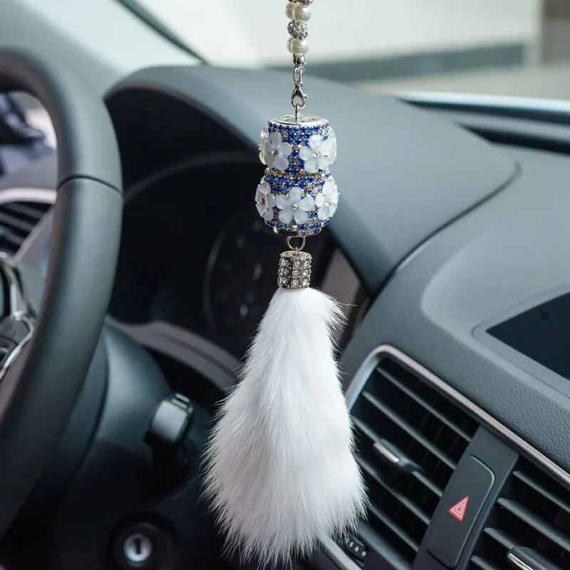 

Fox tail car pendant car perfume pendant diamond creative car pendant jewelry