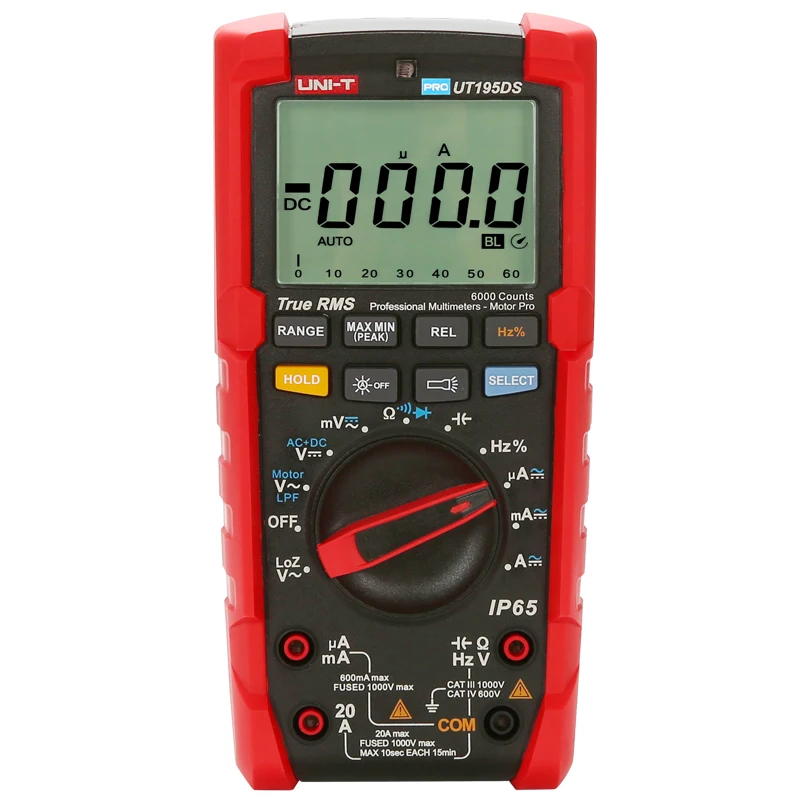 UNI-T UT195DS Промышленный Цифровой мультиметр True RMS фонарик/тест фильтра нижних
