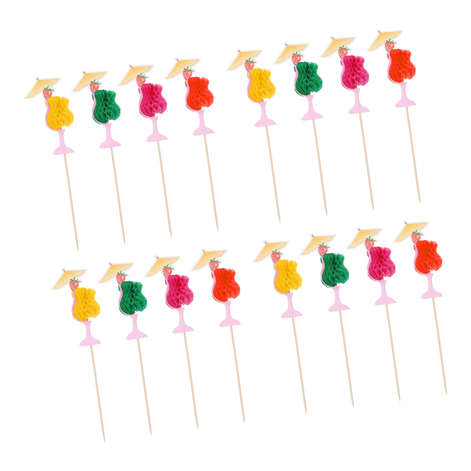 

50pcs Decorative Food Picks Dessert Picks Fruit Sticks for Party Bar Home