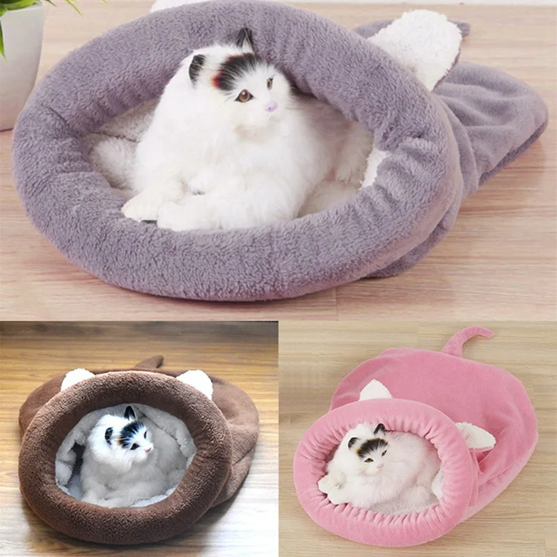 

Pet Winter Warm Soft Velvet Sleeping Bag For Cat Hamster Comfortable Hideout Washable Cat House Pet Bed For Cat FDog