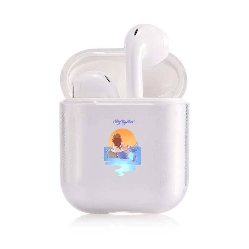 Мягкий силиконовый милый Чехол Air Pods для Apple airpods, Роскошный прозрачный чехол Airpods с рисунком морской волны, аксессуары для наушников