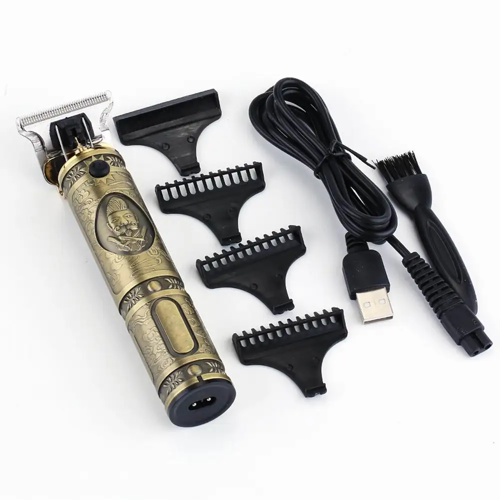 

Electric Hair Clipper Cordless Rechargeable Hair Grooming Kit Retro Hair Trimmer for Men with 3 Guide Combs retro and stylish