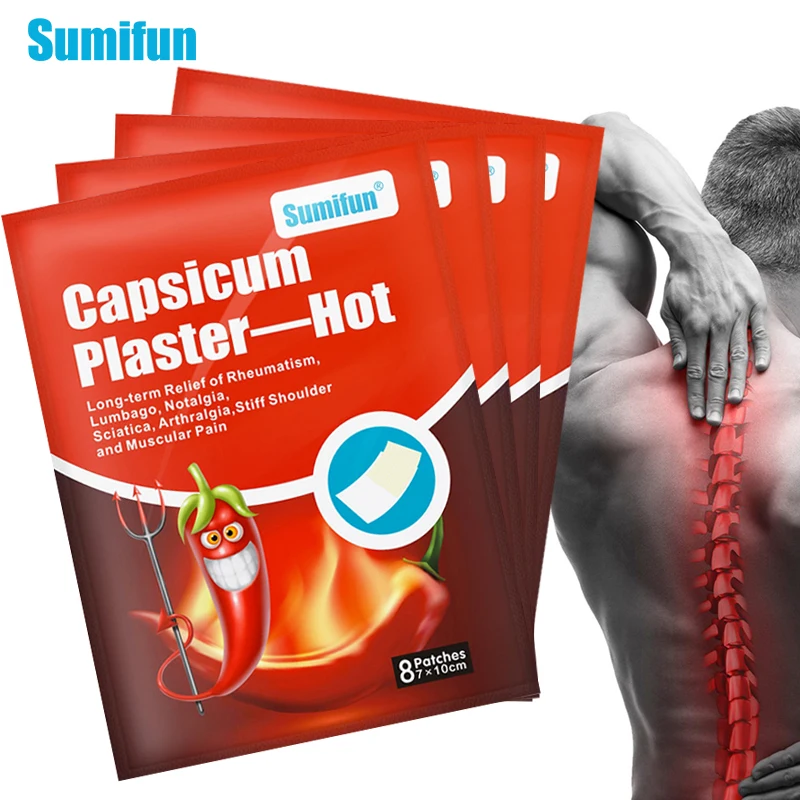 

Sumifun 8/24/64pcs Pain Relief Patch Capsicum Plaster Hot Pepper Back Neck Shoulder Pain Herbal Medical Joint Arthritis Patch