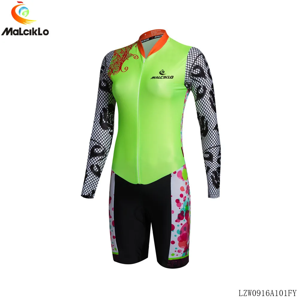 

Pro Team Triathlon Suit Women's Long Sleeve Cycling Clothing Skinsuit Maillot Cycling Jersey Ropa ciclismo Quick Dry Sports Suit