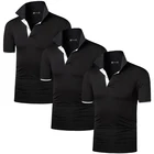 3 шт.упаковка, мужские спортивные футболки-поло с коротким рукавом
