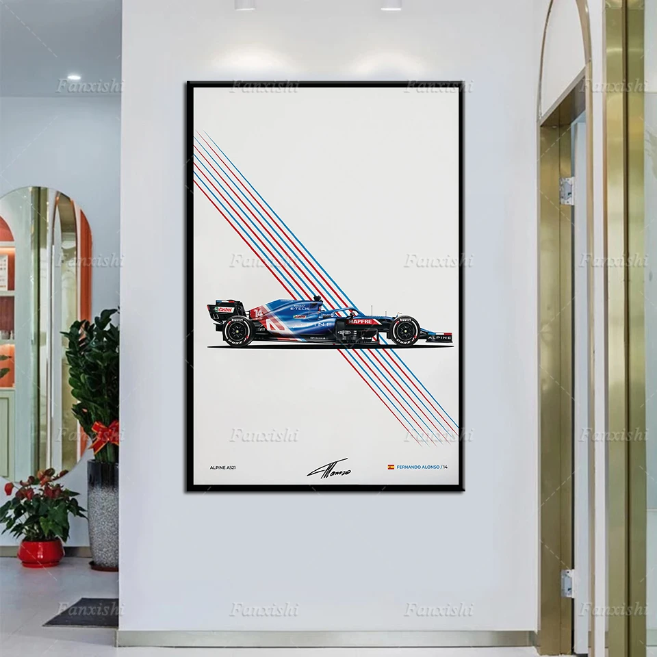 

Modern F1 Car Alpine A521- Legends F1 Poster Wall Art Canvas Painting Hd Prints Modular Pictures Home Living Room Decor Man Gift