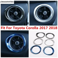 stainless steel interior for toyota corolla 2017 2018 dashboard air ac outlet vent frame cover trim red blue silver accessories