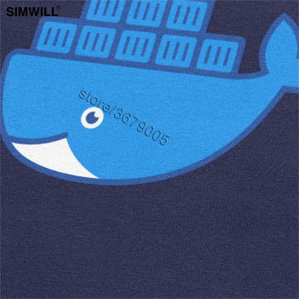 Футболка Docker мужская с логотипом стильная тенниска из хлопка принтом майка