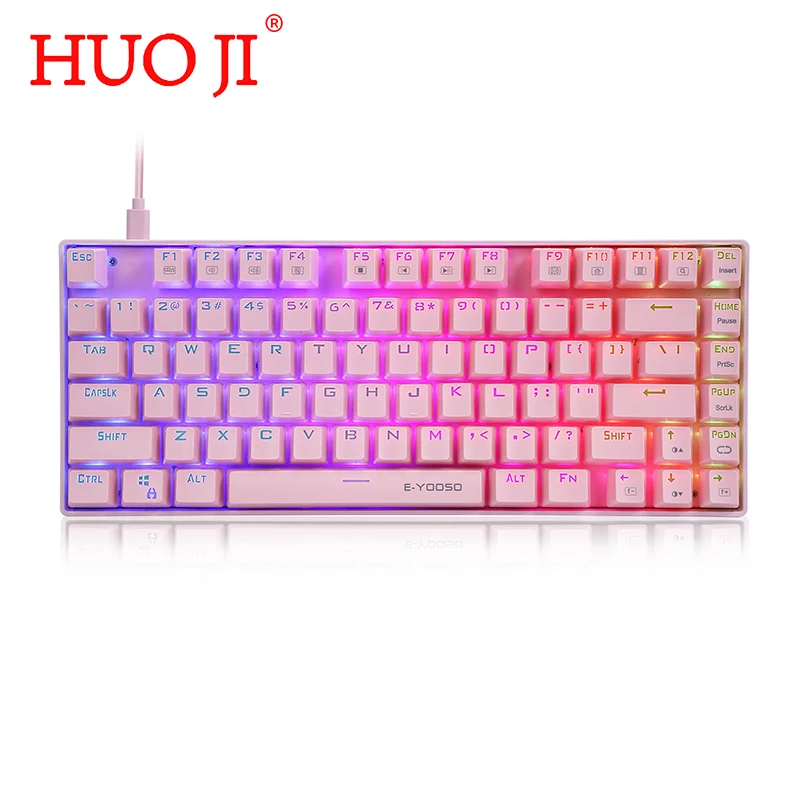 Проводная Механическая игровая клавиатура HUO JI E-YOOSO Pro TKL компактная 81 клавиша RGB с