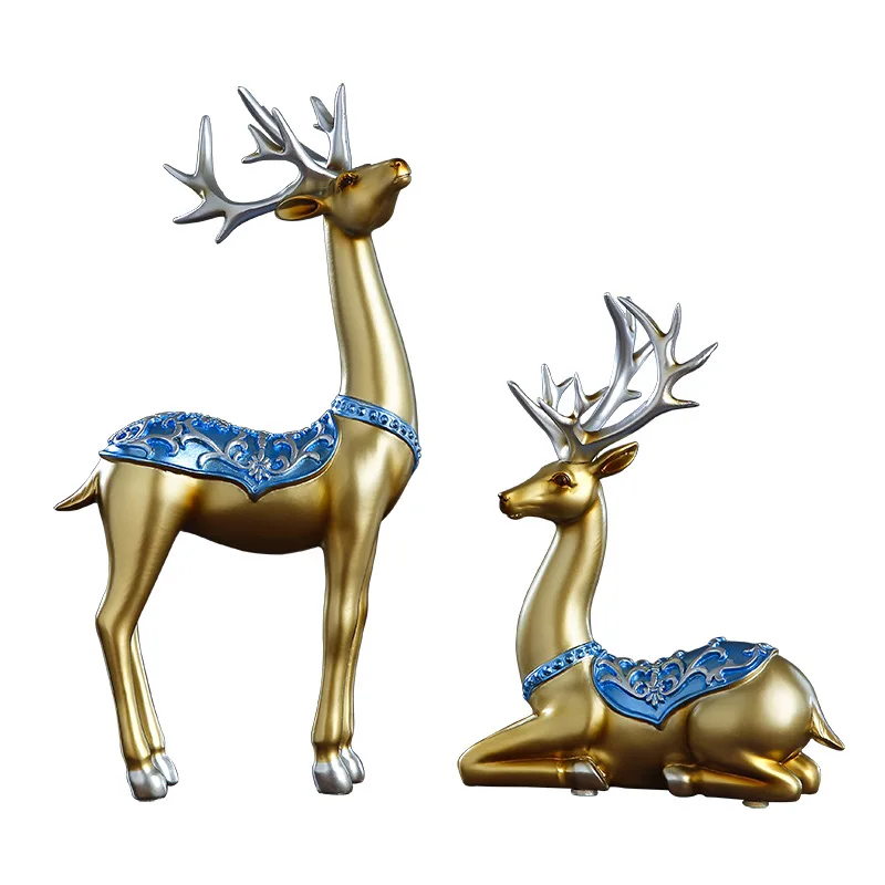 

Wine Cabinet Living Room Decore Creative Lovers Elk European-style Decoration Resin Crafts Home Accessories Gift