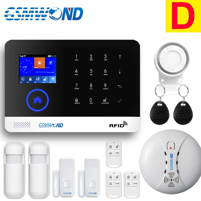 Wi-Fi GSM приложение RFID беспроводной домашней безопасности gsm сигнализация сенсорная клавиатура 433 МГц Дверной Детектор инфракрасный датчик сигнализации PG-103 W2B - Цвет: D