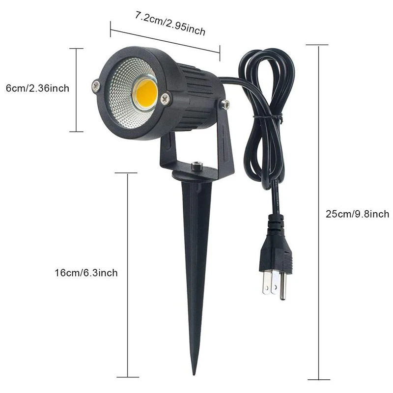 Outdoor Landscape LED Lighting 9W Waterproof Garden Lights COB Led Spotlights with Spiked Stand for Lawn Decorative Lamp EU Plug | Освещение